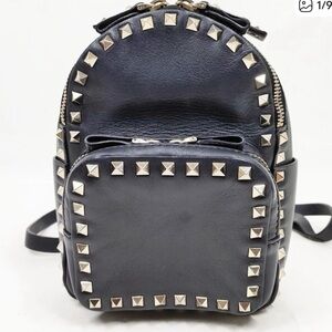 Valentino Garavani Rockstud Rare Mini Backpack Italian Leather Black